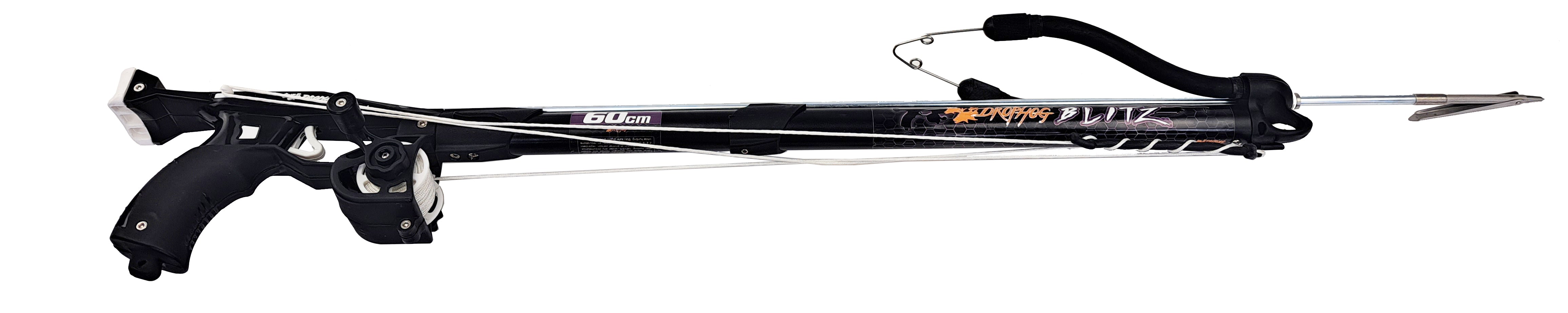 Drophog Blitz 60cm Class Speargun Total Package: Reel, Line, Bungee, Shaft & Tip